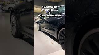 Tesla Sport wheels R19 vs R19 Performance |206| #short #shorts #shortvideo #tesla #performance #love