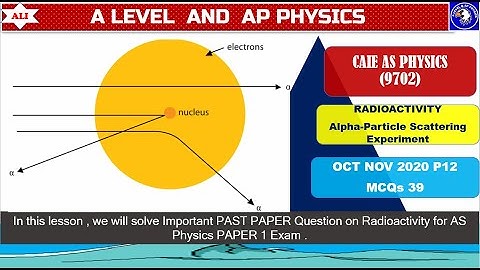 CIE A Level Physics Paper 12 Solution -October November 2020 P12 Q39 -Alpha Scattering Experiment