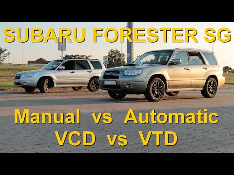 Subaru Forester SG - 2.0 X manual vs 2.5 XT automatic - VCD vs VTD / VDC - 4x4 tests on rollers