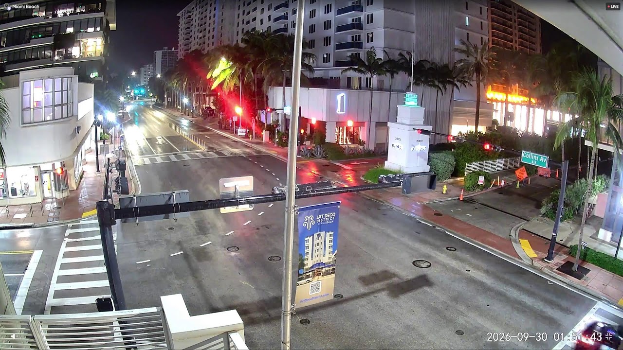 LIVE 4K South Beach Miami – Collins Avenue Street Camera live camera thumbnail