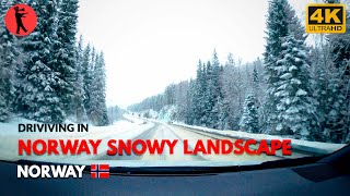 Driving from outside TRONDHEIM - NORWAY snowy beautiful landscape - 4K UHD March 2022