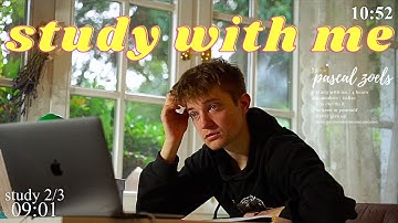 4-HOUR study with me 📚☔️ rain sounds & pomodoro timer 60 & 10