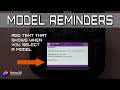 Add model specific reminders to your radio screen!