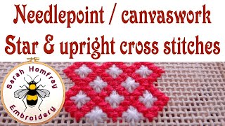 Star Sch And Upright Cross Sch In Needlepoint And Canvaswork Needlepoint Sches Tutorial