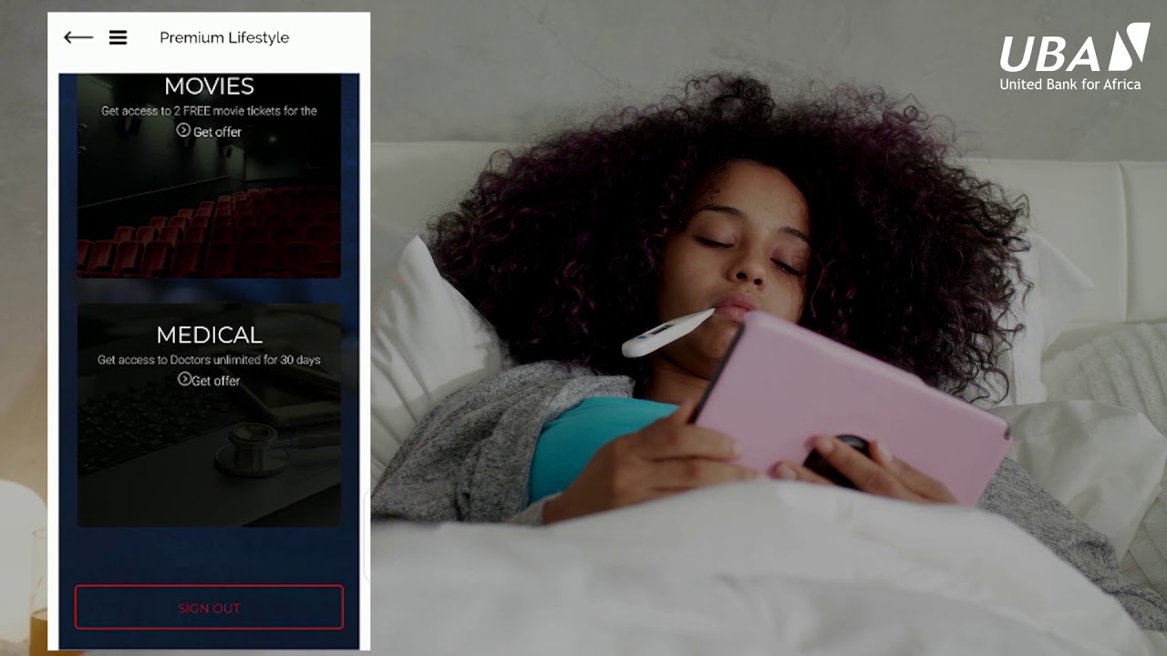 Talk to a doctor on the UBA Mobile App.