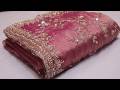 ARNG-4590 "The Rose Pink": Scalloped Border Tissue Silk Saree with Heavy Sequin Detail