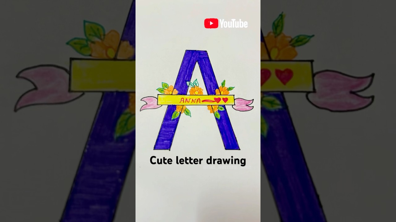 Beautiful Letter A Drawing | A Name Art Design | Easy Alphabet Art for Beginners 