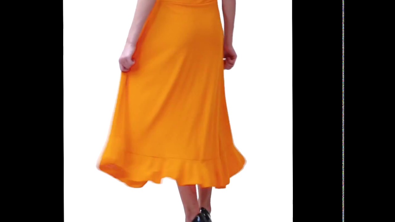 Addyvero Solid Women Flared Yellow Skirt