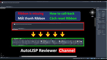 How to fix Ribbon is missing | Reset Ribbon | Mất thanh Ribbon trong AutoCAD | AutoLISP Reviewer