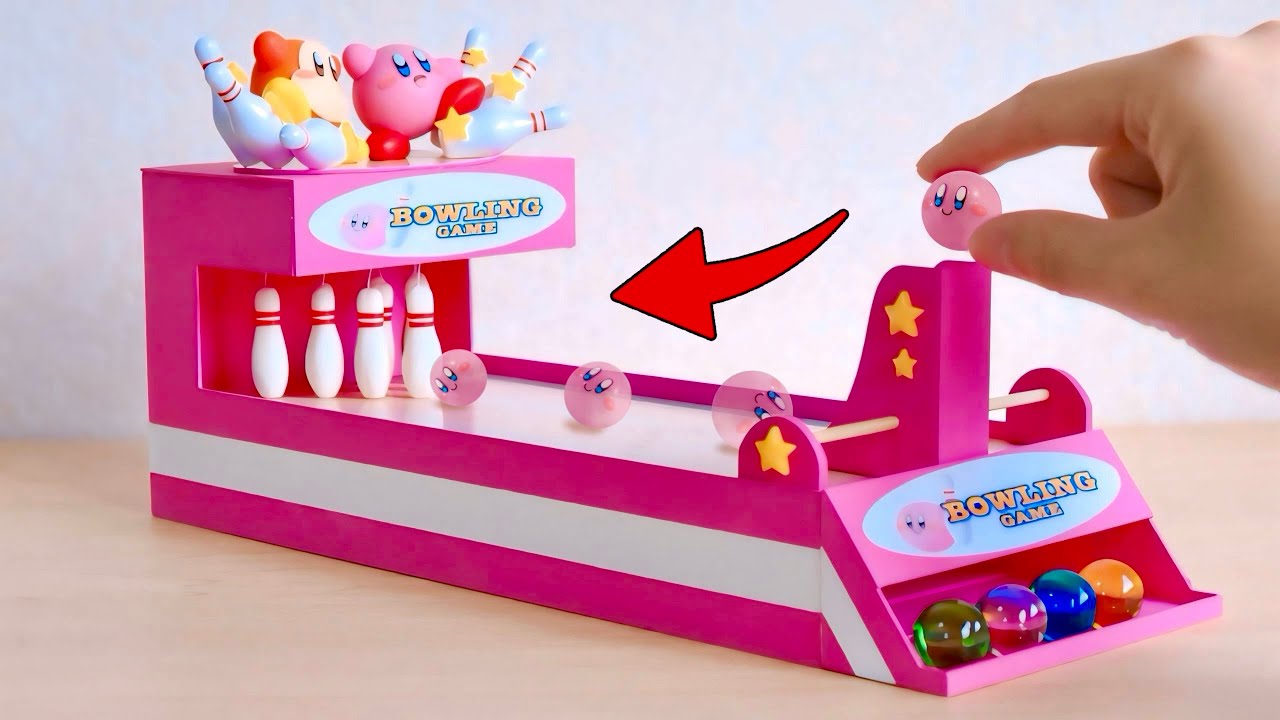 【粘土工作】カービィのボウリングゲーム 作ってみた Makeing a Kirby miniature Bowling Game - clay craft