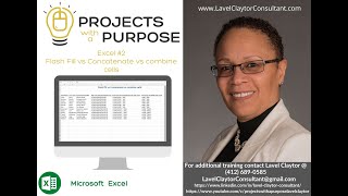 Excel #2 Flash fill vs Concatenate vs combine cells