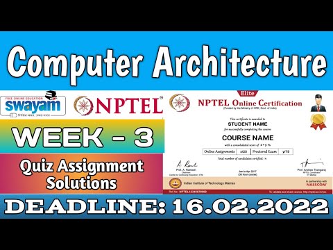 Computer Architecture NPTEL | Week 3 | Assignment 3 Solution | Jan 2022