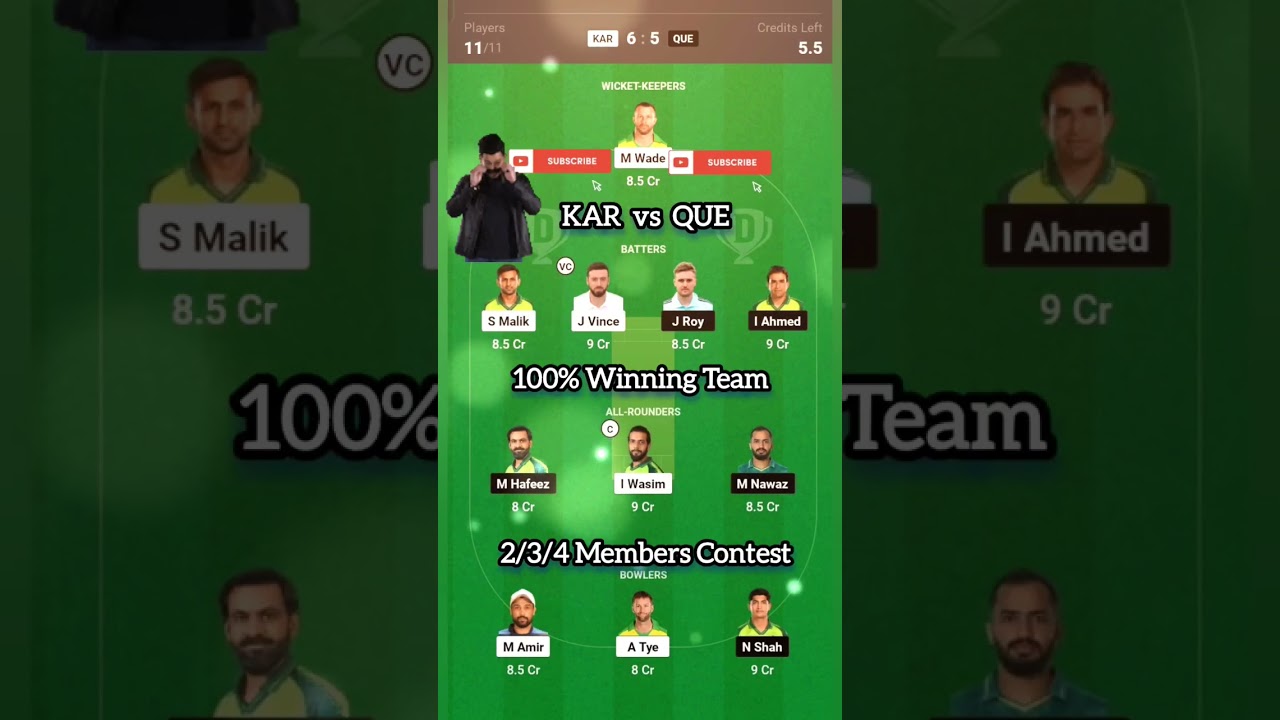 KAR vs QUE Dream11 Team | KAR vs QUE Dream11 PSL T20| KAR vs QUE Dream11 Team Today Match Prediction