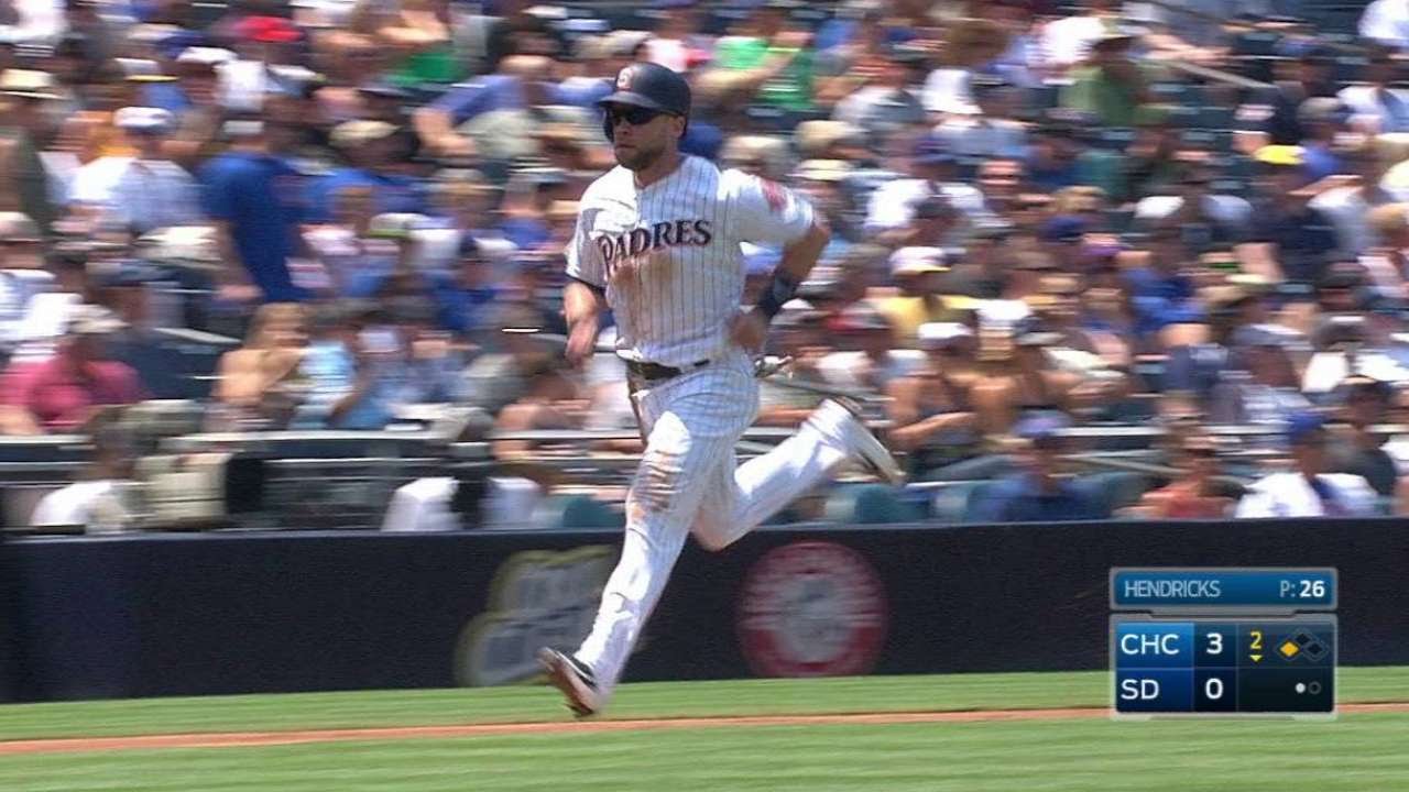 CHC@SD: Wallace's sac fly gets Padres on the board