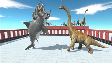 1 VS 1 - Mutant Megalodon VS All Dinosaurs | Animal Revolt Battle Simulator