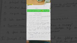 11th chemistry Quantum number till magnetic.Q.no .notes by allen #logicalreasoning #higherorder