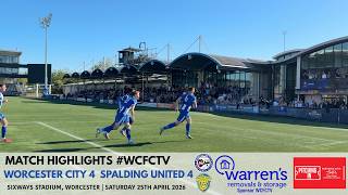Worcester City 4 Spalding United 4 | Pitching In Southern Premier League Central Division
