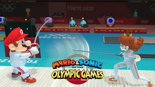 Fencing Gameplay Mario & Sonic At The Olympic Games Tokyo 2020 Mario VS Daisy Yoshi Vector & Peach