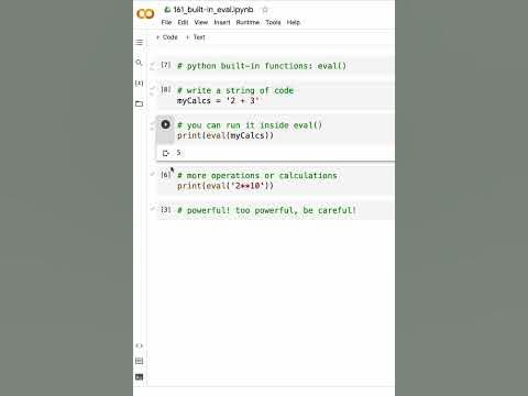Python built-in functions: eval() - YouTube