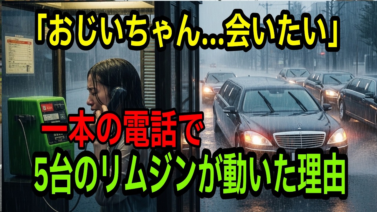雨の中で泣きながら電話をかける一人の少女...その前に止まった5台の黒いリムジン。