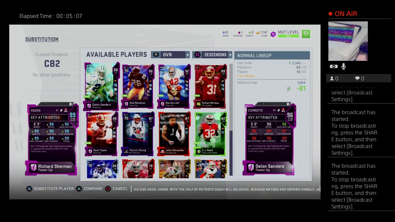 Madden 19 49ers theme team update 93ovr - five  99s -four 99 speed