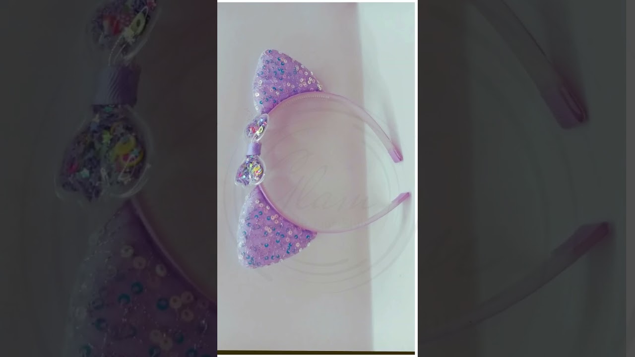 Adorable Bunny Ear Hair Band with Sequin Work and Jelly Bag Bow