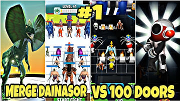 MERGE Master DAINASOR VS MERGE Rainbow Friend 100 Doors || Game play || MONKEY BEAST GAMING || #1