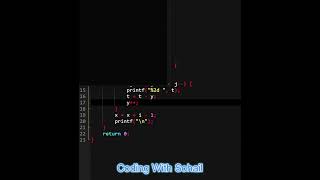 Pattern 52 || C Programming || Coding With Sohail #shorts