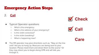 Responding to Emergencies: Check Call Care