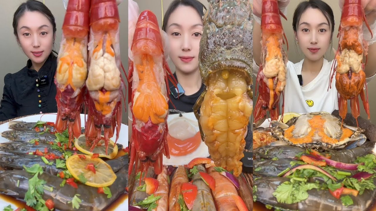 EAT SEAFOOD LOBSTER SHRIMP RED DEVIL SHRIMP SNAIL YUMMY....#mukbang #yummyfood #delicious 