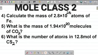 Mole Concept 2: Mole, Mass, Molar Mass, Avogadro's Constant and Number of Particles well explained.