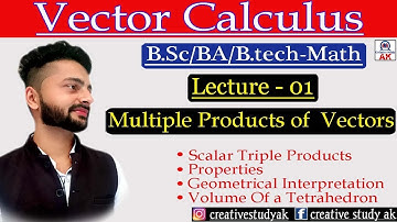 Multiple Products of Vectors | Scalar Triple product of Vectors | Geometrical interpretation | By Ak