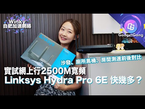 Winky自肥加速網絡〡實試網上行2500M寬頻 + Linksys Hydra Pro 6E Router〡三頻Mesh路由器AXE6600 終於去廁所都有4K片睇！