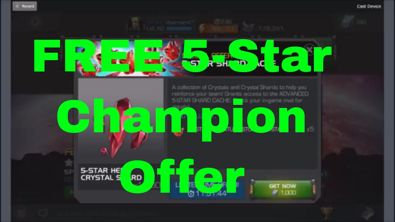 Kabam 5 Star Shard Cache Offer