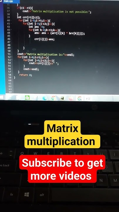 C++ program to find multiplication of matrix - YouTube
