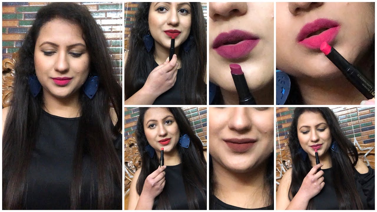 Purplle Ultra HD Velvet Matte Lipstick Lip Swatches Review 100% Honest | HD Lipstick India