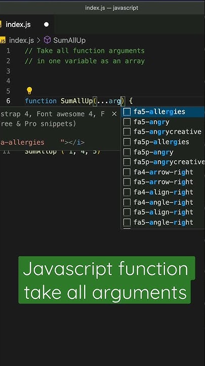 Javascript function take all arguments in one variable as an ARRAY # ...