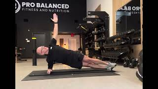 Side plank “thread the needle”