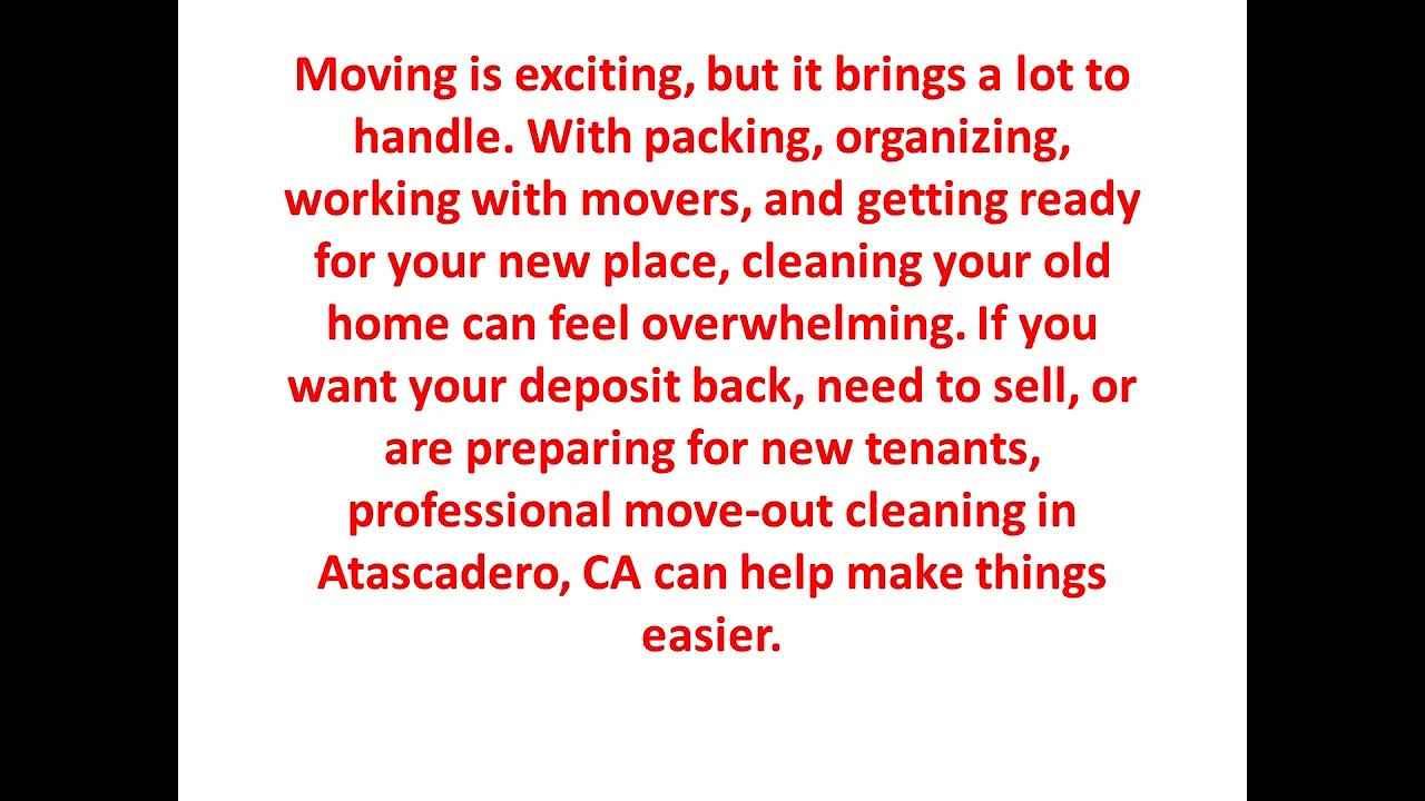 Steam Action Carpet Cleaning : Move Out Cleaning in Atascadero, CA