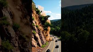 Massive Landslide Destroys Highway in Seconds | Caught on Camera‼️ #shorts #disaster #viralvideo