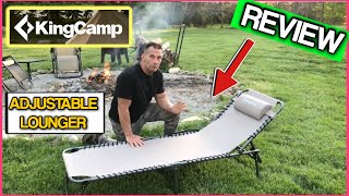KingCamp Adjustable 4 Position Heavy Duty Folding Chaise Lounge Chair