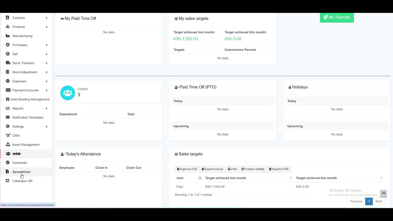 Cloudtrade ERP overview