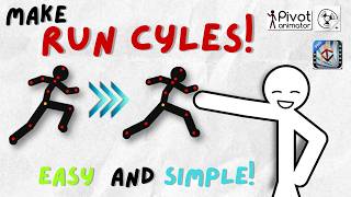 How to Animate a Smooth Run Cycle in under 30 Seconds!#animation #stickman #pivotanimator #sticknode