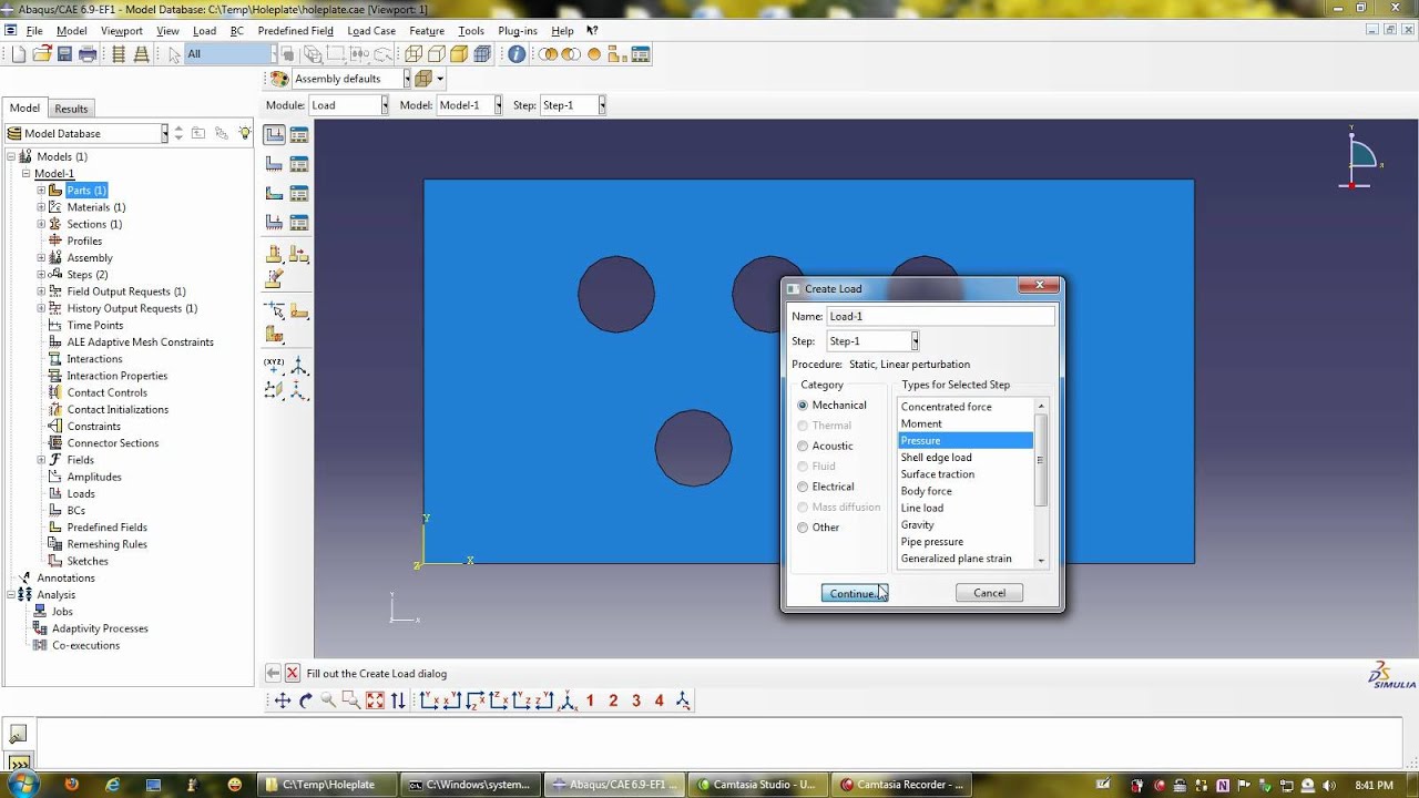 2D Analysis of Plate with Multiple holes with ABAQUS