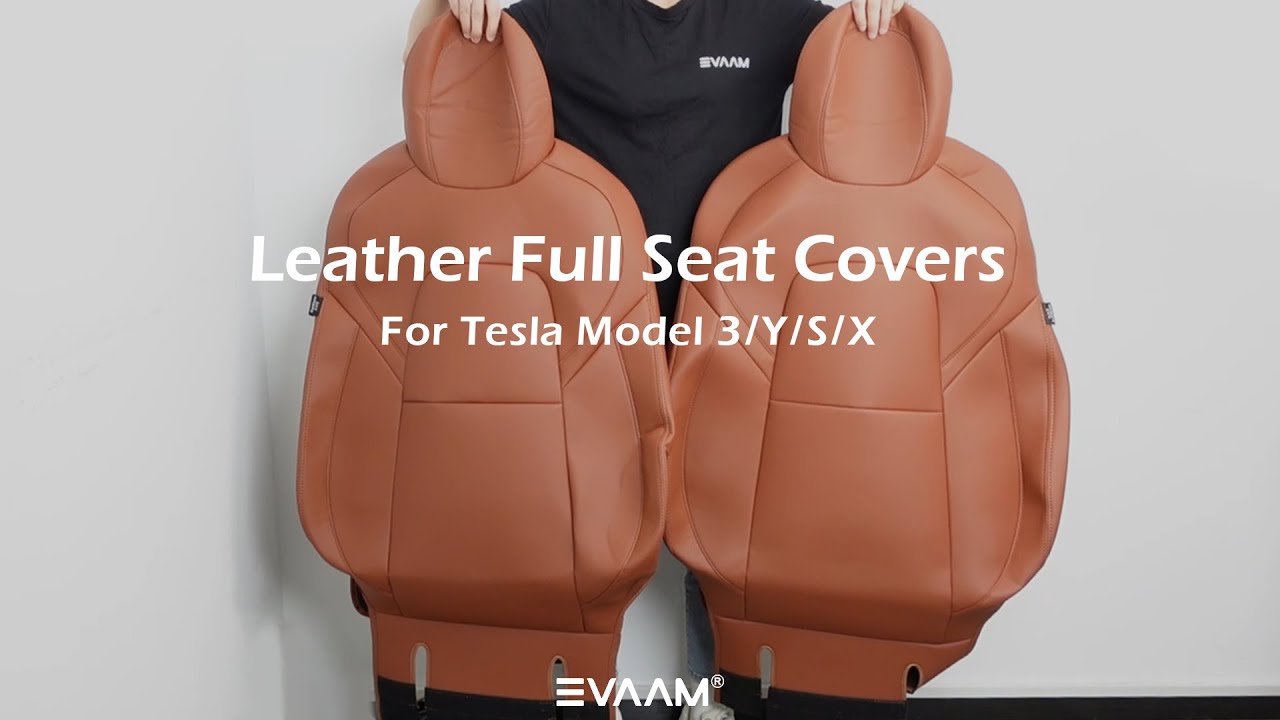 EVAAM® Leather Full Seat Covers for Tesla Model 3YSX