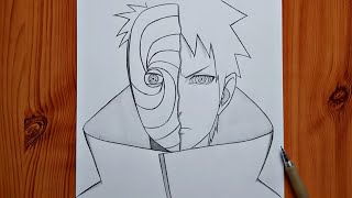 How to draw Obito | Obito Uchiha step by step | easy anime drawing