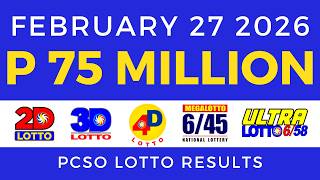 Lotto Result Today 9pm February 27 2026 PCSO