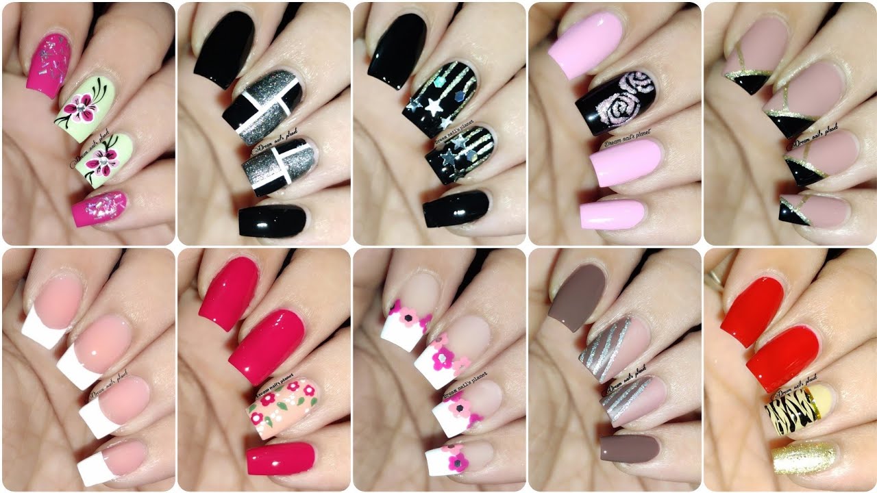 Very Easy Nail Art Compilation For Beginners 💅🏻💅🏻//Nail Art At Home