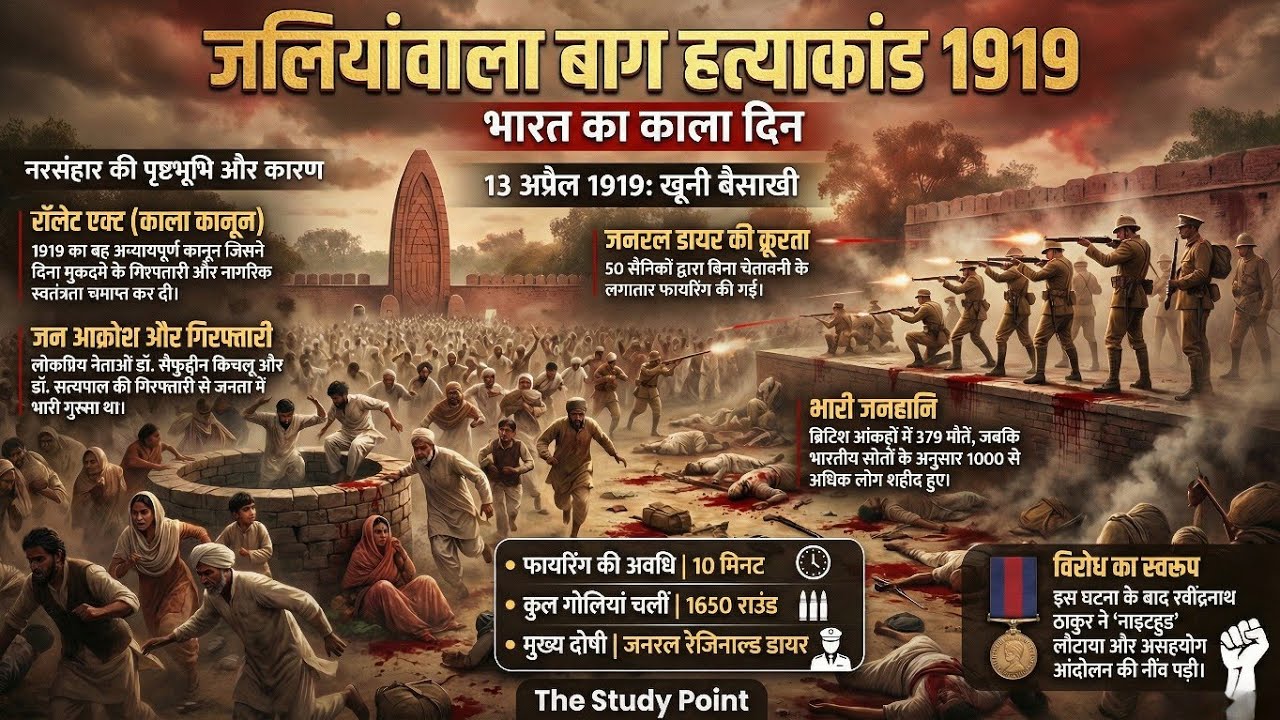 जलियांवाला बाग हत्याकांड 1919 | Jallianwala Bagh Massacre Full History in Hindi | The Study Point