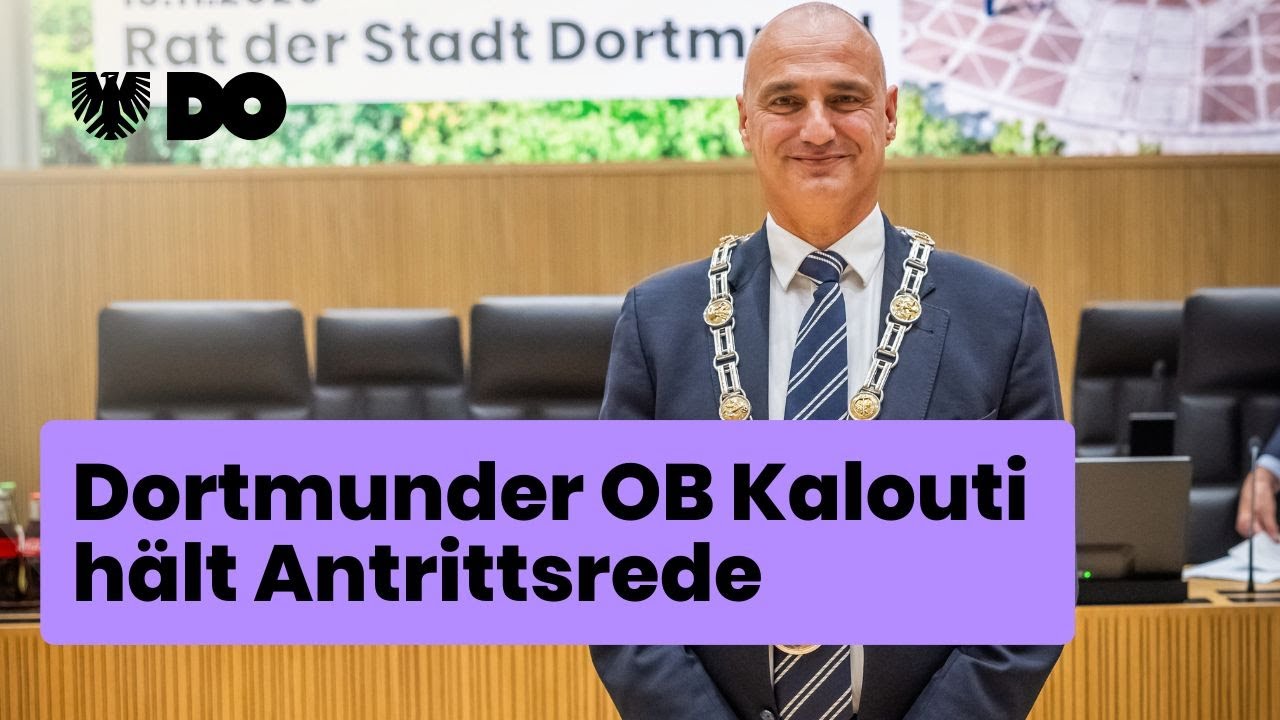 Dortmunder Oberbürgermeister Alexander Kalouti hält Antrittsrede